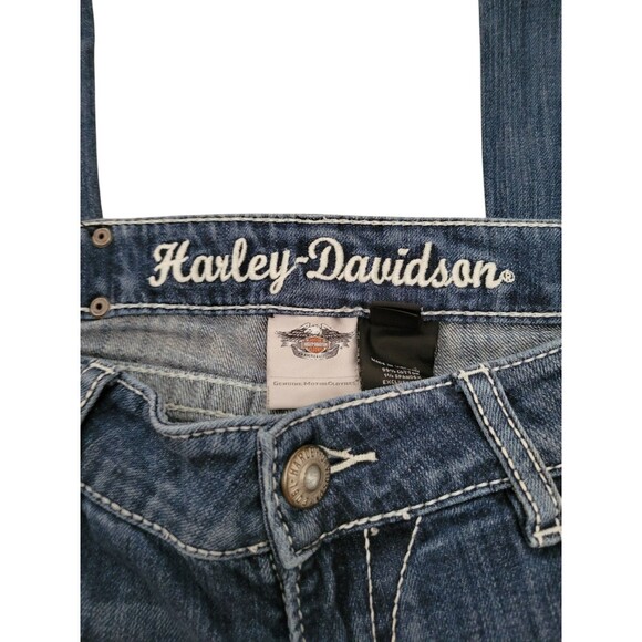 Womens Size 6 Petite Harley Davidson Jeans Low Rise Bootcut Angel Wing Pockets - Picture 7 of 7